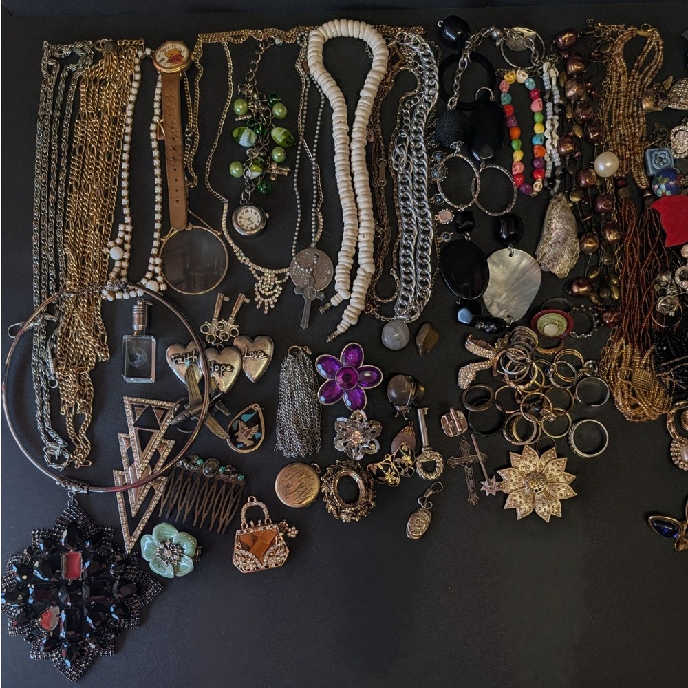Bulk Jewelry Lot Over 7 lb Mixed Wearable Broken Craft Harvest Modern Vintage